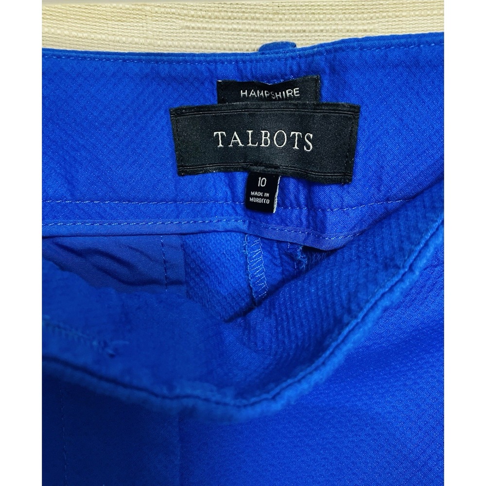 Talbots Hampshire Ankle Pants Womens 10‎ Blue Excellent Textured Straight Leg - Picture 3 of 9